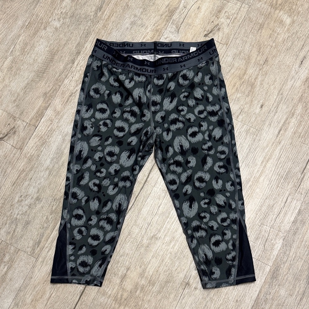 Under Armour Kids' Black and Gray Leopard Leggings